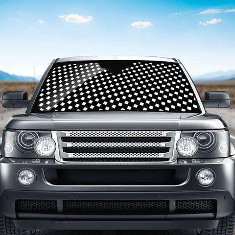 Image of Pattern Carreaux Blanc Auto Sun Shades