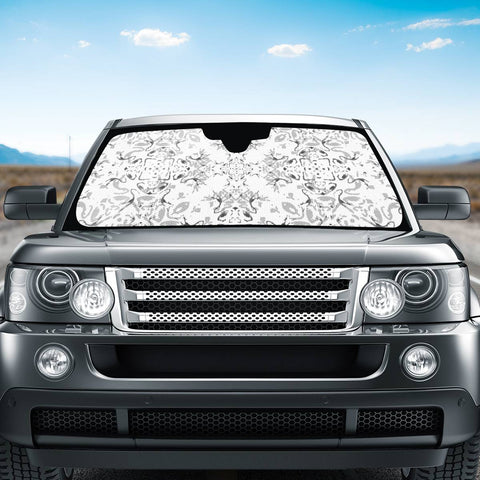 Image of Black And White Decorative Ornate Pattern Auto Sun Shades