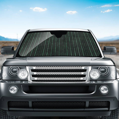 Image of Green Leather Look Lines Auto Sun Shades