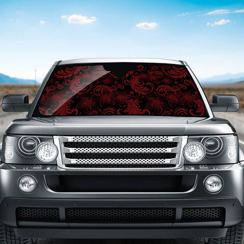 Image of Dark Red Flourish Auto Sun Shades