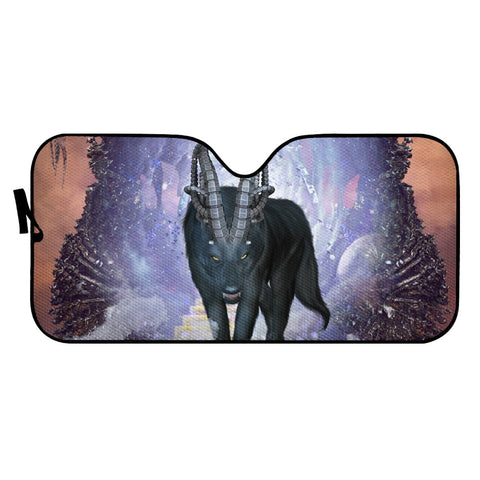 Image of Awesome Black Wolf Auto Sun Shades