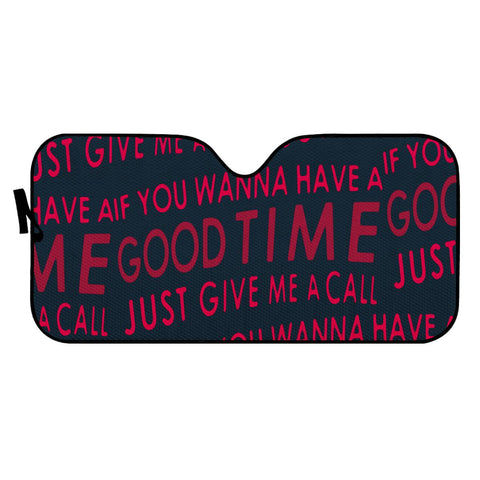 Image of Motivational Phrase Motif Typographic Pattern Auto Sun Shades