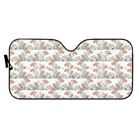 Image of Photo Illustration Floral Motif Striped Design Auto Sun Shades