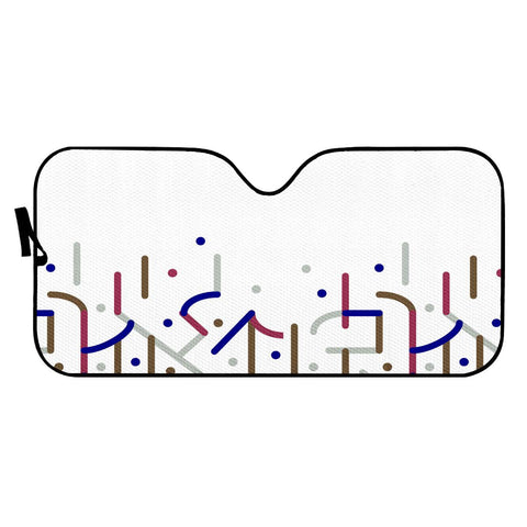 Image of Lines And Dots Motif Geometric Print Auto Sun Shades