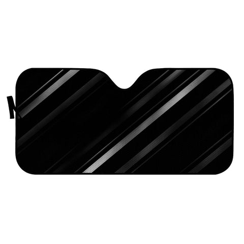 Image of Minimalist Black Linear Abstract Print Auto Sun Shades