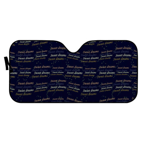 Image of Sweet Dreams Phrase Motif Typographic Pattern Auto Sun Shades