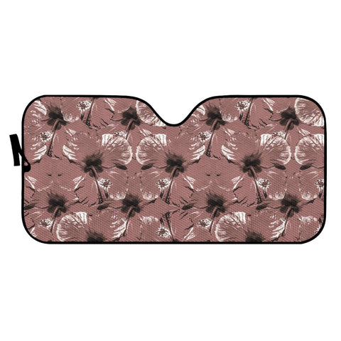 Image of Hibiscus Flowers Collage Pattern Design Auto Sun Shades