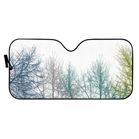 Image of Multicolor Graphic Botanical Print Auto Sun Shades