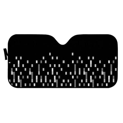 Image of Black And White Matrix Patterned Design Auto Sun Shades