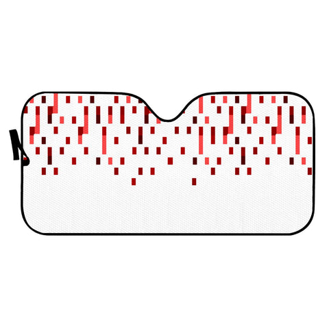 Image of Red And White Matrix Patterned Design Auto Sun Shades