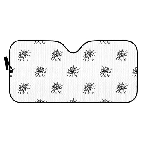 Image of Black And White Floral Print Pattern Auto Sun Shades