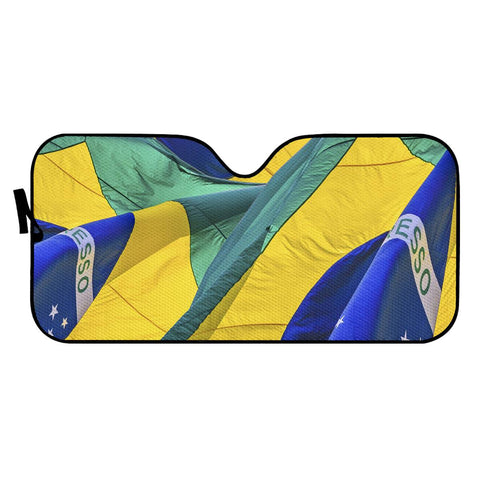 Image of Brazil Flags Waving Pattern Auto Sun Shades