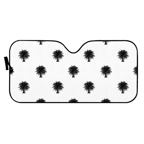 Image of Black And White Tropical Print Pattern Auto Sun Shades