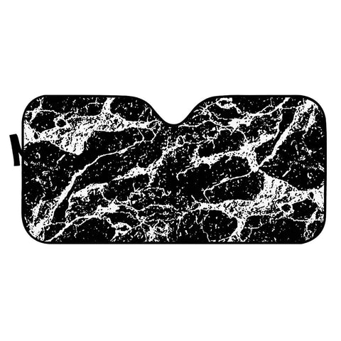 Image of Black And White Abstract Textured Print Auto Sun Shades