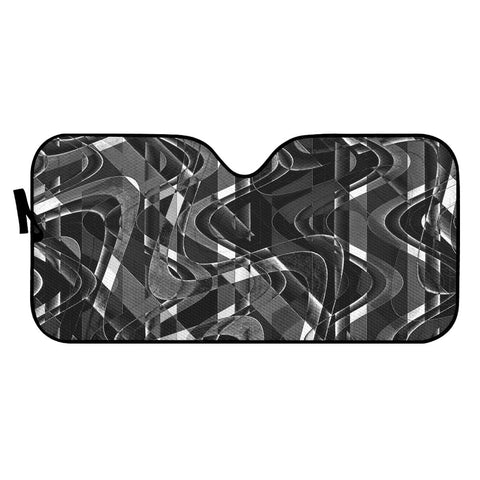 Image of Black And White Geometric Print Auto Sun Shades