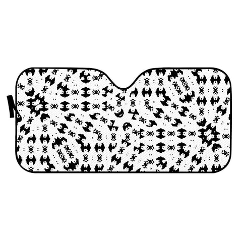 Image of Black And White Ethnic Print Auto Sun Shades