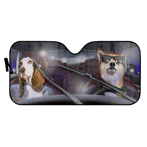 Image of Dog And Car Auto Sun Shades