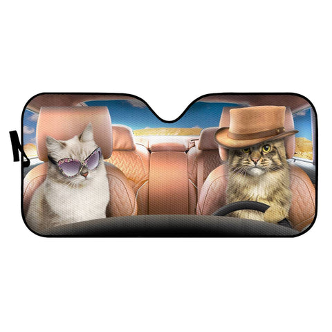 Image of Cat And Car Auto Sun Shades