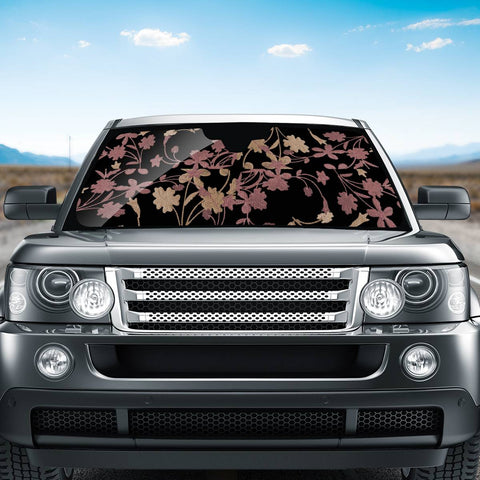 Image of Dark Floral Ornate Print Auto Sun Shades