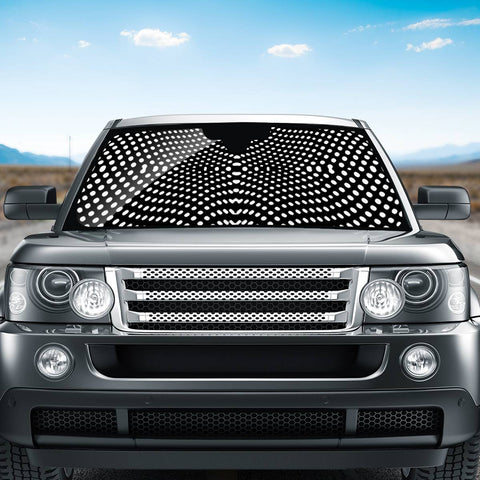 Image of Black And White Geometric Kinetic Pattern Auto Sun Shades