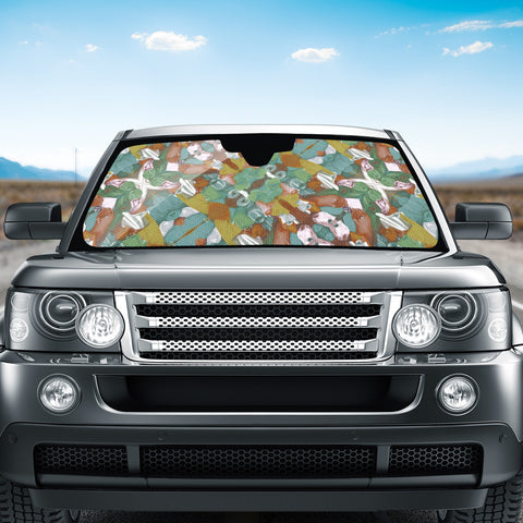 Image of Multicolored Collage Print Pattern Mosaic Auto Sun Shades