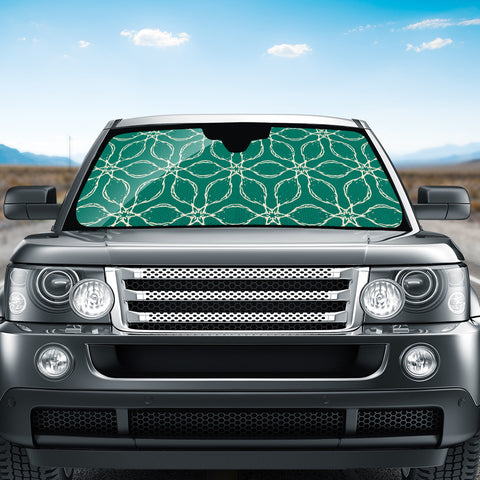 Image of Ultramarine Green & Winter White Auto Sun Shades