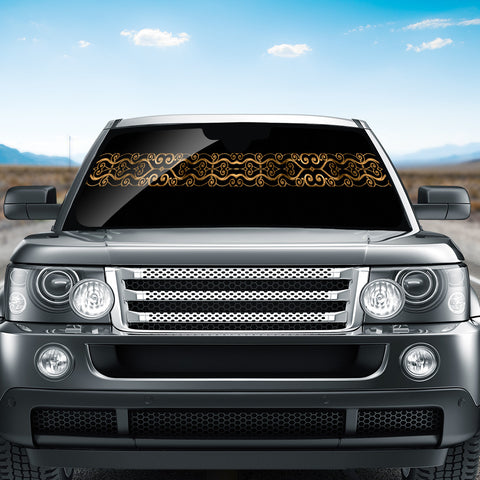 Image of Luxury Ornate Minimal Style Dark Print Auto Sun Shades