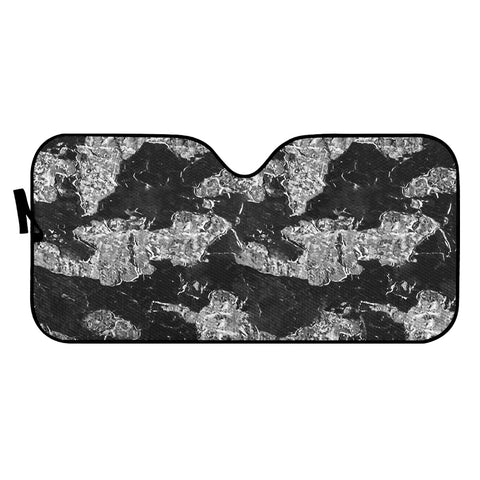 Image of Black And White Camouflage Texture Print Auto Sun Shades