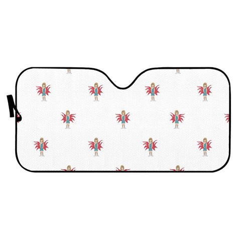 Image of Fairy Girl Drawing Motif Pattern Design Auto Sun Shades