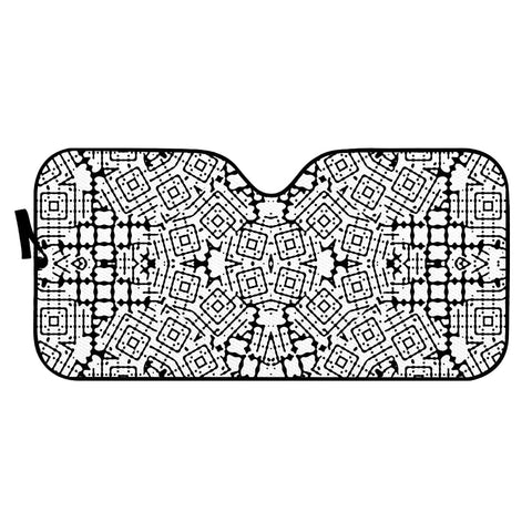 Image of Modern Black And White Geometric Print Auto Sun Shades