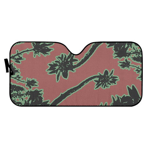 Image of Tropical Style Floral Motif Print Pattern Auto Sun Shades