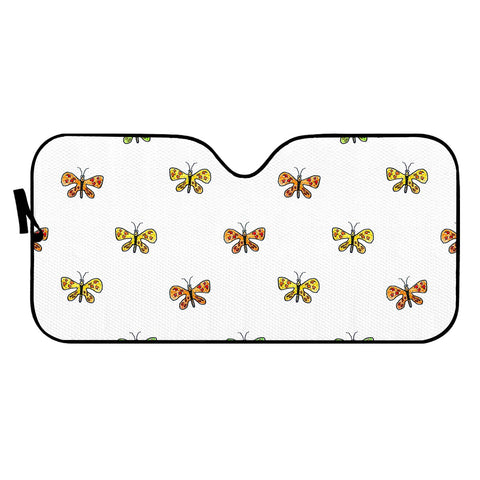 Image of Butterfly Cartoon Drawing Motif  Pattern Auto Sun Shades