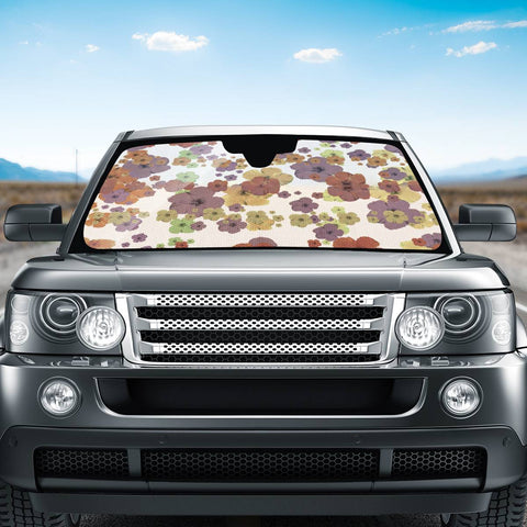 Image of Multicolored Floral Collage Print Auto Sun Shades