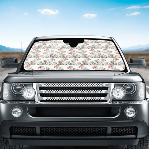 Image of Photo Illustration Floral Motif Striped Design Auto Sun Shades