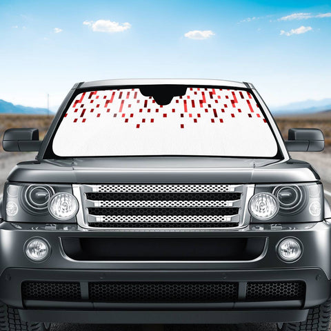 Image of Red And White Matrix Patterned Design Auto Sun Shades