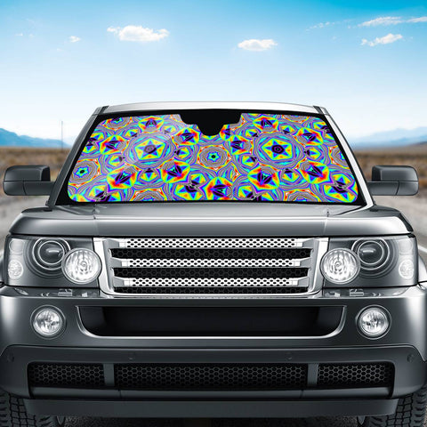 Image of Psychedelic Kaleidoscope Auto Sun Shades