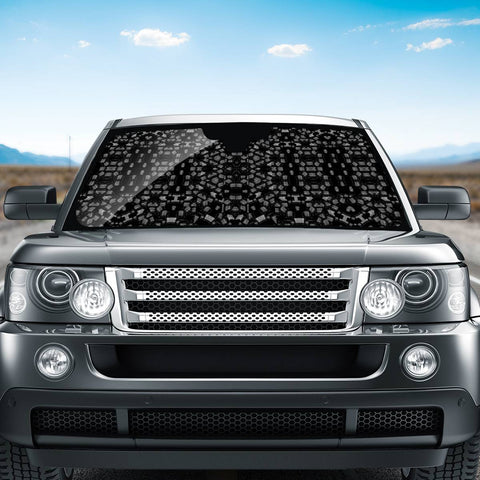 Image of Black And White Tech Pattern Auto Sun Shades