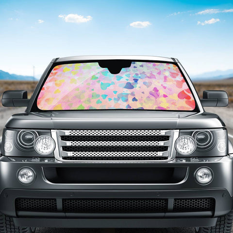 Image of Multi Colors Hearts Auto Sun Shades