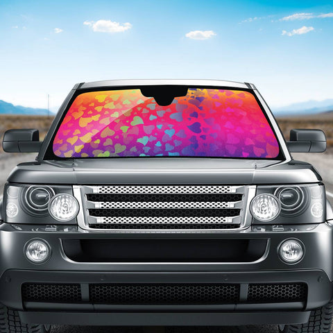 Image of Colorful Hearts Auto Sun Shades