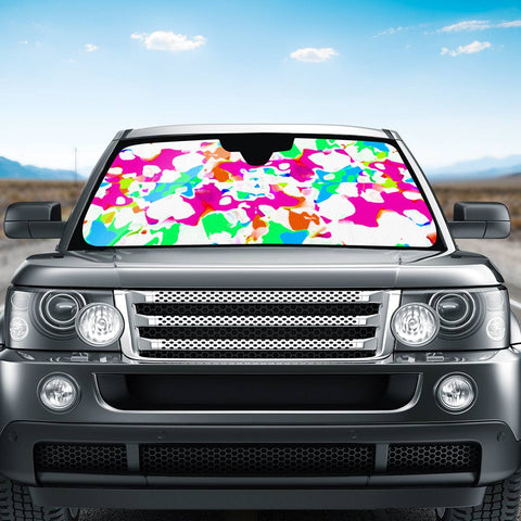 Image of Vibrant Multicolored Abstract Print Auto Sun Shades