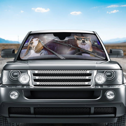 Image of Dog And Car Auto Sun Shades