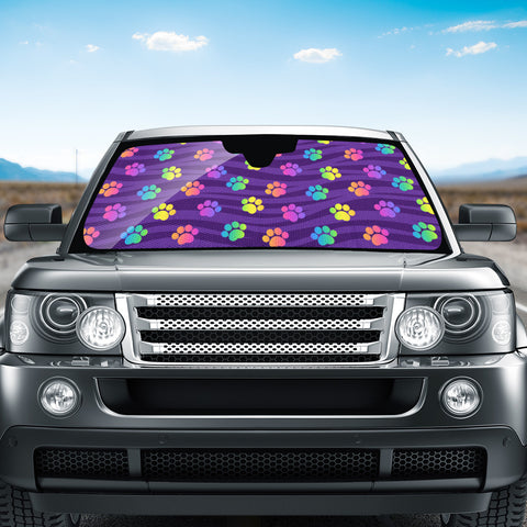 Image of Funky Rainbow Pattern Auto Sun Shades