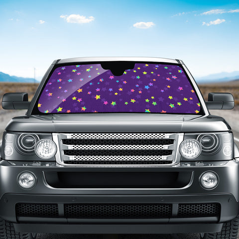 Image of Funky Rainbow Pattern Auto Sun Shades