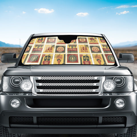 Image of Fancy Post Stamp Pattern Auto Sun Shades