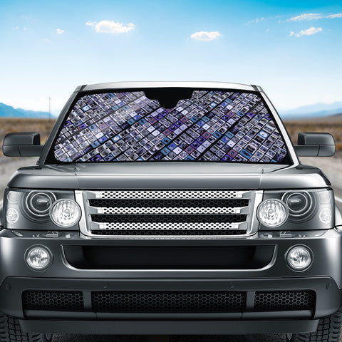 Image of Modern Geometric Print Pattern Auto Sun Shades