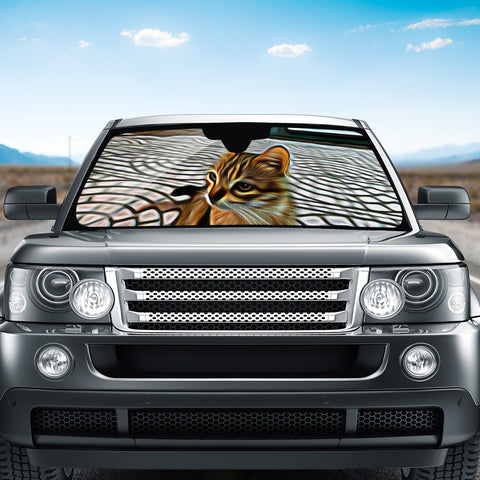 Image of Painting Beautiful Cat Auto Sun Shades