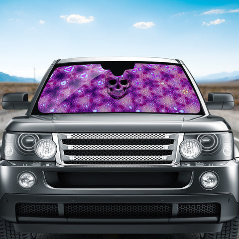 Image of Psychedelic Pink Art Skull Auto Sun Shades