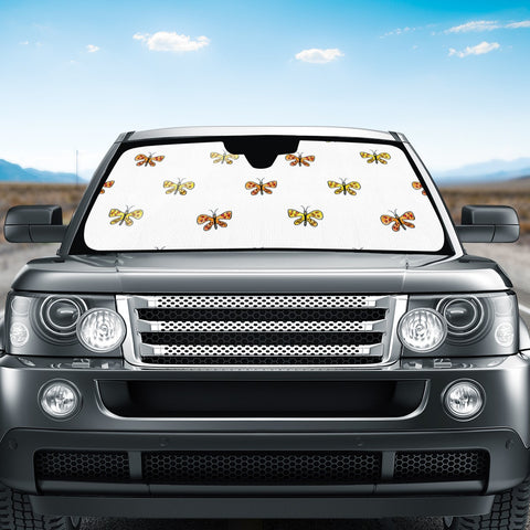 Image of Butterfly Cartoon Drawing Motif  Pattern Auto Sun Shades