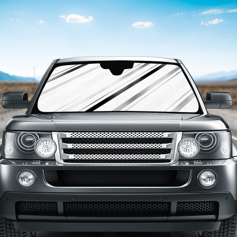 Image of Minimalist Black Linear Abstract Design Auto Sun Shades