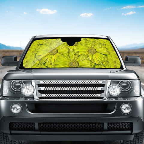 Image of Paradise Flowers In A Peaceful Yellow Environment Of Calm Emotions Auto Sun Shades